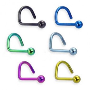Titanium Anodized Ball Head Nose Screw Nose Stud Rings