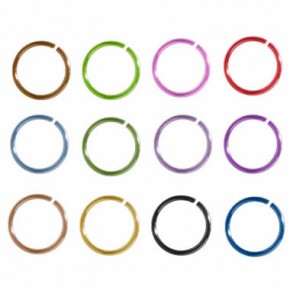 Black Bioflex Nose Bone Nose Stud Rings With Crystal